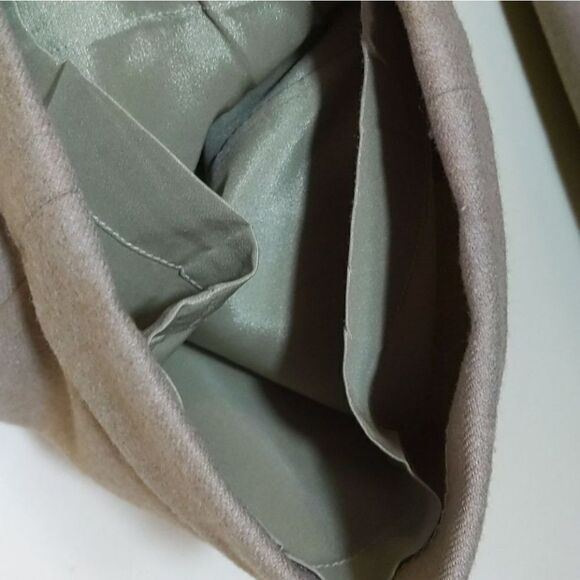 Vintage Lands End Tan Cashmere Wool  Trouser Pants Pleated High Waist Size 10 - Picture 15 of 16